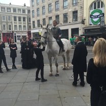 Model on horse for outdoor shoot. It was cold that day! Thanks Fashion Week Internships!
